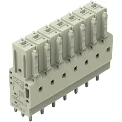 Socket header, 7 pole, pitch 7.62 mm, straight, light gray, 831-3507