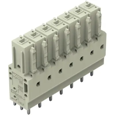 Socket header, 7 pole, pitch 7.62 mm, straight, light gray, 831-3507 - 1