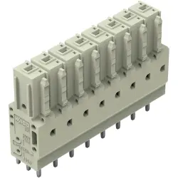 Socket header, 8 pole, pitch 7.62 mm, straight, light gray, 831-3508