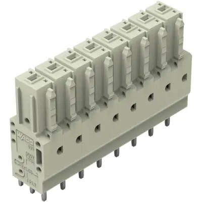 Socket header, 8 pole, pitch 7.62 mm, straight, light gray, 831-3508 - 1