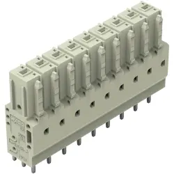 Socket header, 9 pole, pitch 7.62 mm, straight, light gray, 831-3509
