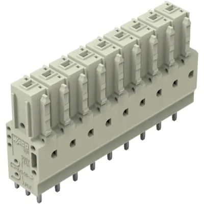 Socket header, 9 pole, pitch 7.62 mm, straight, light gray, 831-3509 - 1