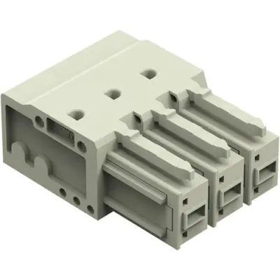 Socket header, 3 pole, pitch 7.62 mm, angled, light gray, 831-3523 - 1