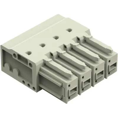 Socket header, 4 pole, pitch 7.62 mm, angled, light gray, 831-3524 - 1