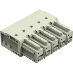 Socket header, 5 pole, pitch 7.62 mm, angled, light gray, 831-3525
