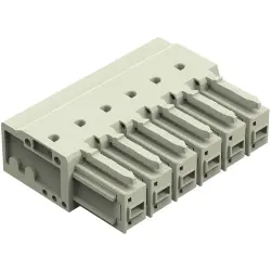 Socket header, 6 pole, pitch 7.62 mm, angled, light gray, 831-3526