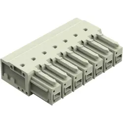 Socket header, 7 pole, pitch 7.62 mm, angled, light gray, 831-3527