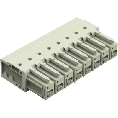 Socket header, 8 pole, pitch 7.62 mm, angled, light gray, 831-3528 - 1
