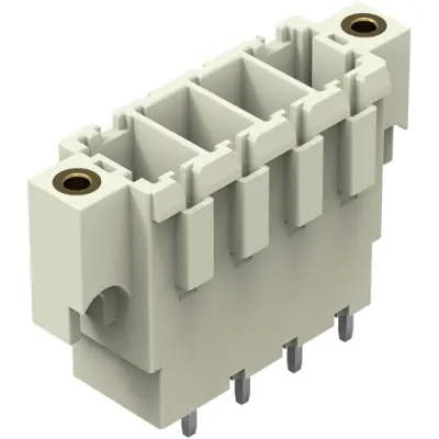 Pin header, 4 pole, pitch 7.62 mm, straight, light gray, 831-3604/108-000 - 1