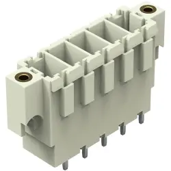 Pin header, 5 pole, pitch 7.62 mm, straight, light gray, 831-3605/108-000