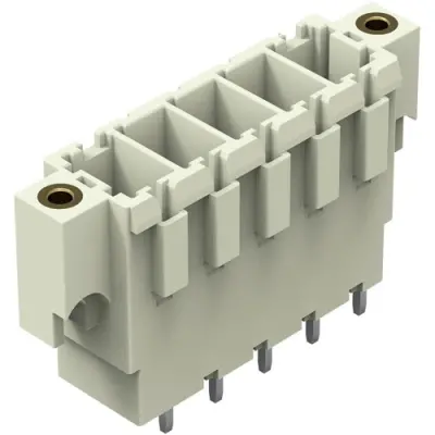 Pin header, 5 pole, pitch 7.62 mm, straight, light gray, 831-3605/108-000 - 1