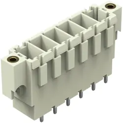 Pin header, 6 pole, pitch 7.62 mm, straight, light gray, 831-3606/108-000