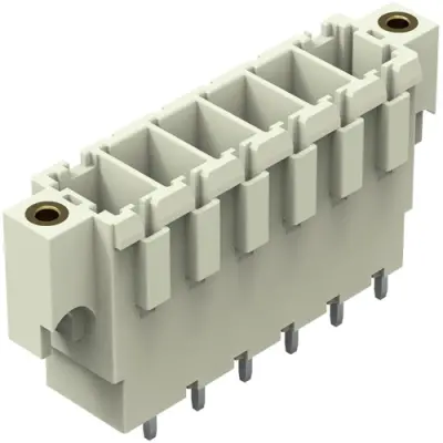Pin header, 6 pole, pitch 7.62 mm, straight, light gray, 831-3606/108-000 - 1