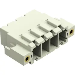 Pin header, 4 pole, pitch 7.62 mm, angled, light gray, 831-3624/108-000