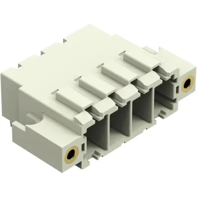 Pin header, 4 pole, pitch 7.62 mm, angled, light gray, 831-3624/108-000 - 1