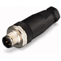Plug, M12, 4 pole, spring balancer connection, straight, 756-9202/040-000