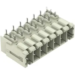 Pin header, 7 pole, pitch 7.62 mm, angled, light gray, 831-3647