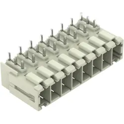 Pin header, 8 pole, pitch 7.62 mm, angled, light gray, 831-3648