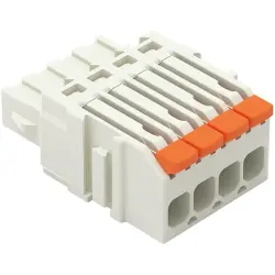 1-wire female connector, 4 pole, pitch 3.5 mm, straight, light gray, 2734-1104/327-000