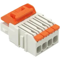 1-wire female connector, 4 pole, pitch 3.5 mm, straight, light gray, 2734-1104/328-000