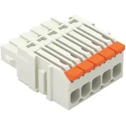 1-wire female connector, 5 pole, pitch 3.5 mm, straight, light gray, 2734-1105/327-000