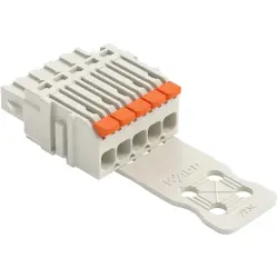 1-wire female connector, 5 pole, pitch 3.5 mm, straight, light gray, 2734-1105/327-000/334-000