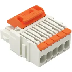 1-wire female connector, 5 pole, pitch 3.5 mm, straight, light gray, 2734-1105/328-000