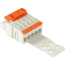 1-wire female connector, 5 pole, pitch 3.5 mm, straight, light gray, 2734-1105/328-000/334-000