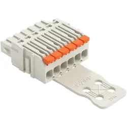 1-wire female connector, 6 pole, pitch 3.5 mm, straight, light gray, 2734-1106/327-000/334-000
