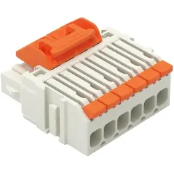 1-wire female connector, 6 pole, pitch 3.5 mm, straight, light gray, 2734-1106/328-000