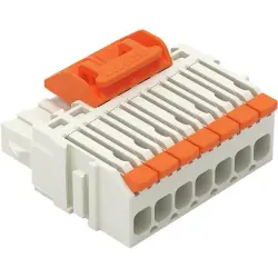 1-wire female connector, 7 pole, pitch 3.5 mm, straight, light gray, 2734-1107/328-000