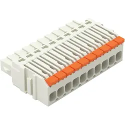 1-wire female connector, 10 pole, pitch 3.5 mm, straight, light gray, 2734-1110/327-000
