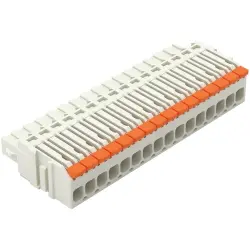 1-wire female connector, 16 pole, pitch 3.5 mm, straight, light gray, 2734-1116/327-000