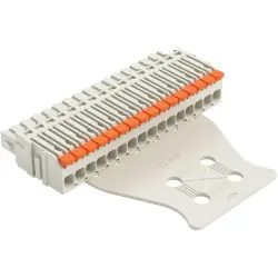 1-wire female connector, 16 pole, pitch 3.5 mm, straight, light gray, 2734-1116/327-000/336-000