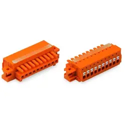 1-wire female connector, 15 pole, pitch 3.81 mm, straight, orange, 2734-215/027-000