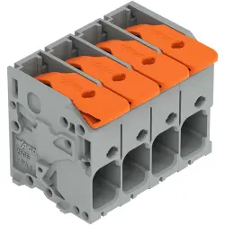 PCB terminal, 4 pole, pitch 7.5 mm, AWG 24-8, 41 A, push-in cage clamp, gray, 2606-1104