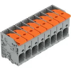 PCB terminal, 8 pole, pitch 7.5 mm, AWG 24-8, 41 A, push-in cage clamp, gray, 2606-1108/010-000