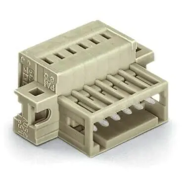Pin header, 5 pole, pitch 3.5 mm, angled, light gray, 734-305/019-000 - 1
