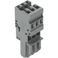 Socket header, 3 pole, pitch 5 mm, straight, gray, 769-103