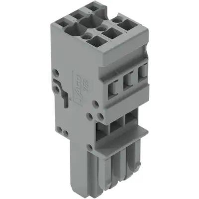 Socket header, 3 pole, pitch 5 mm, straight, gray, 769-103 - 1
