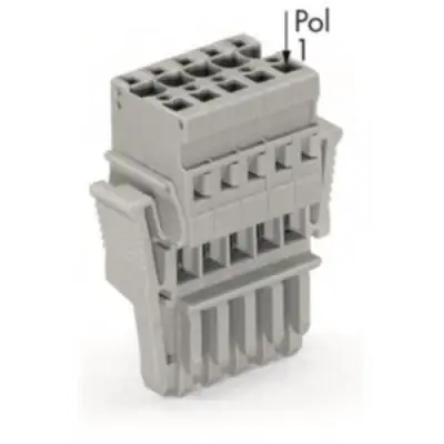 Socket header, 6 pole, pitch 5 mm, straight, gray, 769-106/021-000 - 1