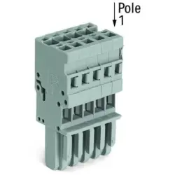 Socket header, 10 pole, pitch 5 mm, straight, gray, 769-110
