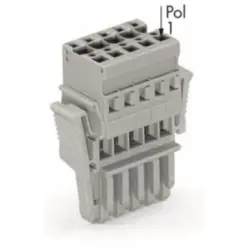 Socket header, 10 pole, pitch 5 mm, straight, gray, 769-110/021-000