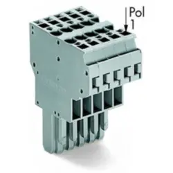 Socket header, 6 pole, pitch 5 mm, straight, gray, 769-126