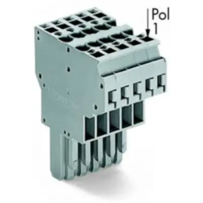Socket header, 6 pole, pitch 5 mm, straight, gray, 769-126 - 1