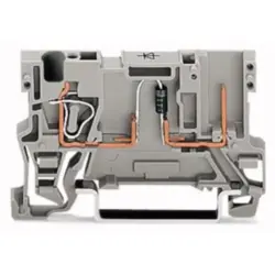 1 conductor/1 pin component base terminal with diode 1N4007, spring-clamp connection, 0.08-4.0 mm², 1 pole, 500 mA, gray, 769-238/281-410
