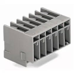 Pin header, 4 pole, pitch 5 mm, angled, gray, 769-664