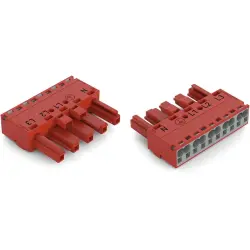 Socket, 5 pole, spring-clamp connection, 0.5-4.0 mm², red, 770-1305