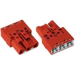 Plug, 3 pole, spring-clamp connection, 0.5-4.0 mm², red, 770-1313