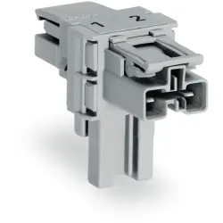 T connector, 2 pole, gray, 770-1601